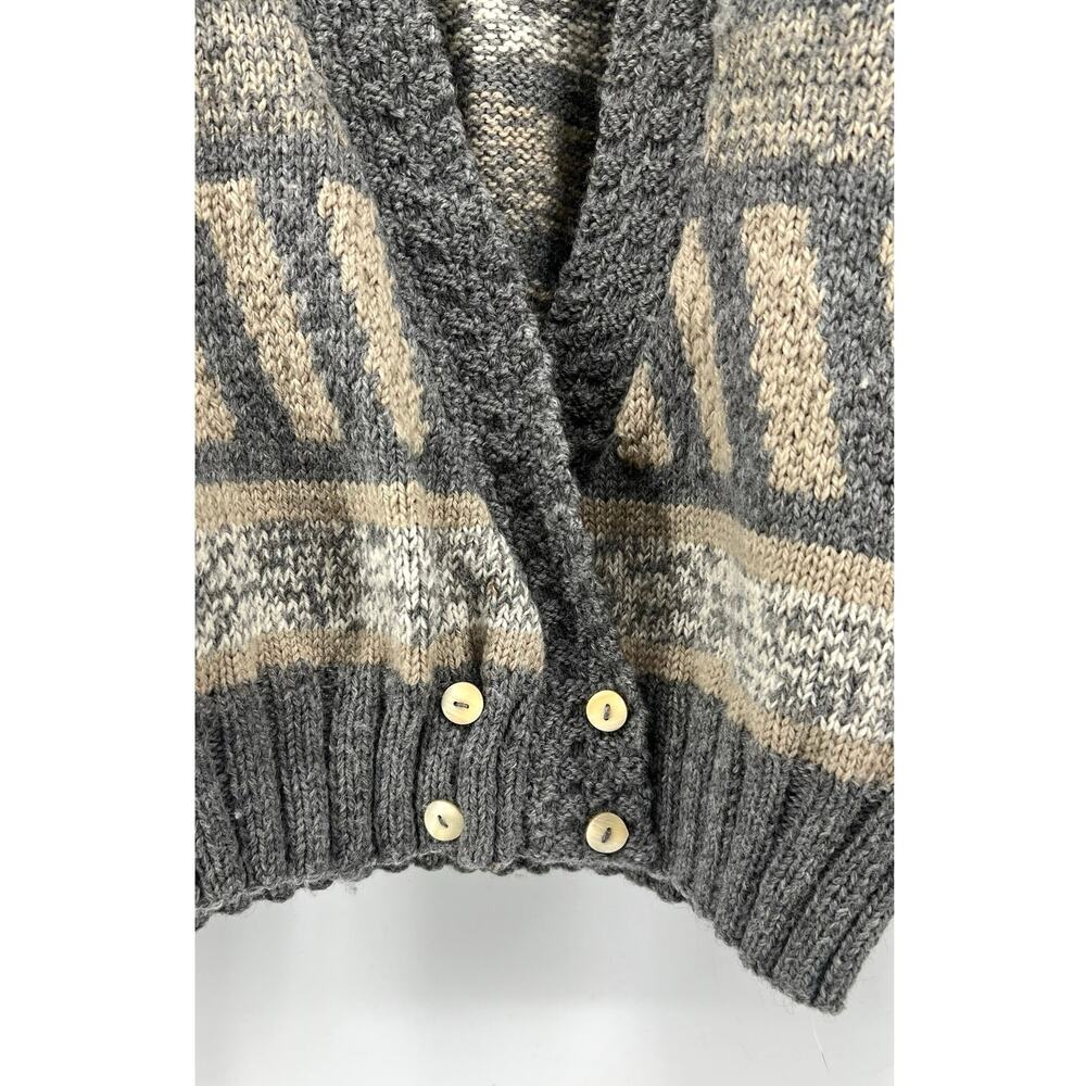 South Wool | Uruguay Handknit 100% Wool Cardigan Grandmacore Sweater S - Picture 4 of 10